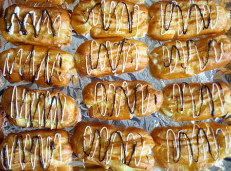 Delicious and Fresh Eclairs, Homemade Baking, Delicious and Natural Food