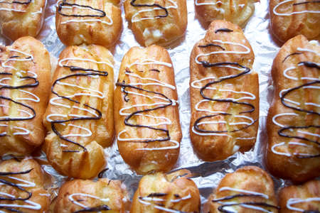 Delicious and Fresh Eclairs, Homemade Baking, Delicious and Natural Food