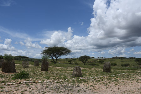 Megalithic landscape in Nachola , Baragoi northern Samburu, Kenyaの写真素材