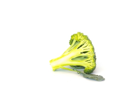 fresh broccoli on white backgroundの写真素材