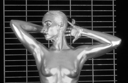 bodypainting with amateur in studioの写真素材