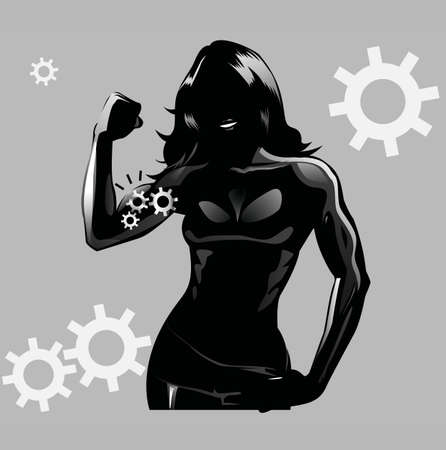 Eye-catching, very elegant and beautiful logo design with concept of silhouette of a women. Logo is perfect for fitness & women?s health companies and fragrance brands. Look gorgeous on white and pink background.のイラスト素材