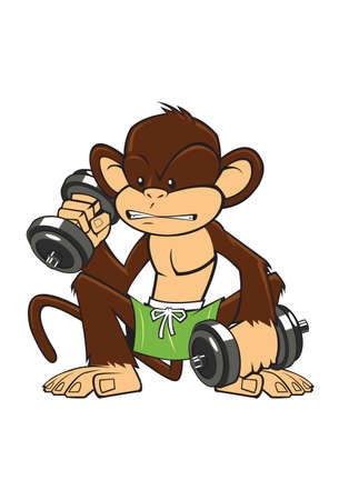 Monkey Fitness This design can be used for kids exercise andor health.のイラスト素材