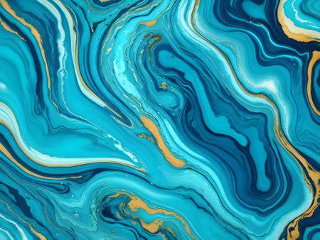 Marble abstract background. Liquid marble pattern. Blue and gold colors.の素材