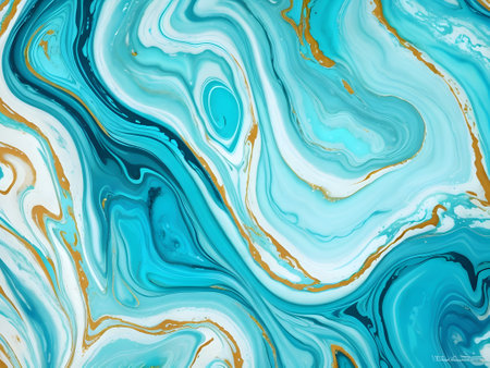 Marble abstract acrylic background. Marbling artwork texture. Agate ripple pattern. Gold powder.の素材