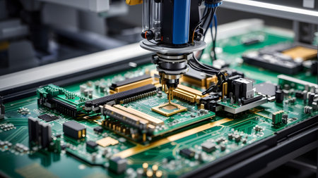 3D printed circuit board on a 3D printer close-upの素材