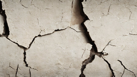 Cracks in the wall. The concept of crisis and crisis.の素材