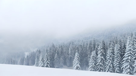 Snow covered fir trees in Carpathian mountains. Beautiful winter landscape.の素材