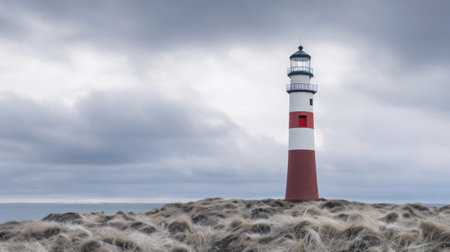 Lighthouse on the dunes of the North Sea in Germany.の素材
