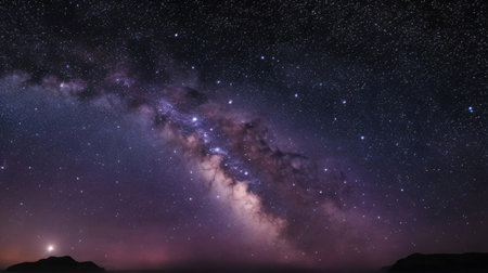 Milky way galaxy with stars and space dust in the universe.の素材