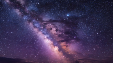 Milky way galaxy with stars and space dust in the universe.の素材