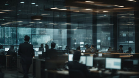 Business people working together in the office. Blurred background. Toned image.の素材