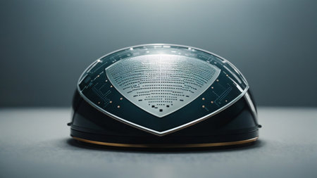 Robot vacuum cleaner close-up on a gray background. 3d renderingの素材