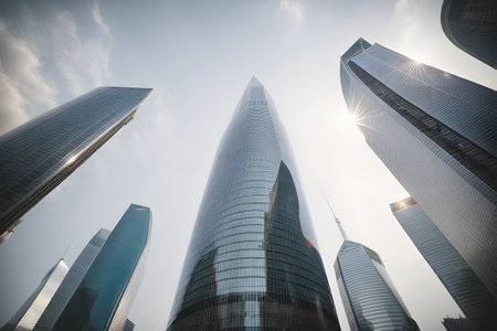Shanghai Lujiazui Finance and Trade Zone of the modern cityの素材