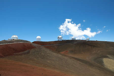 Mauna Kea telescopes , Big Island, Hawaiiの写真素材
