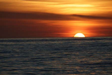 Sunset on the rocky coast, sunset on Helgoland in Germanyの写真素材