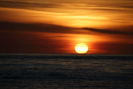 Sunset on the rocky coast, sunset on Helgoland in Germanyの写真素材
