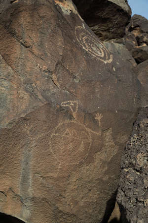 Petroglyphs at Boca Negra at Petroglyph National Monument in Albuquerque, New Mexicoの写真素材