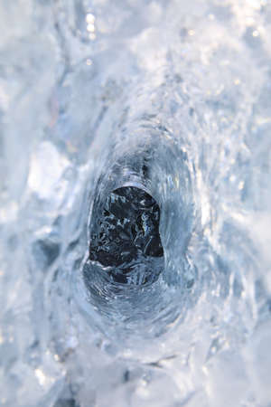 Glacier ice chunks on the black beach at Jokulsarlon, Iceland
