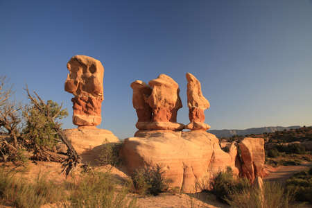 Devils Garden in Grand Staircase Escalante National Monument in Utah,の写真素材