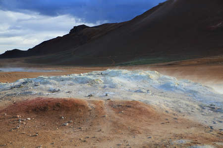 Namafjall geothermal area, near Lake Myvatn, northeast area, Icelandの写真素材