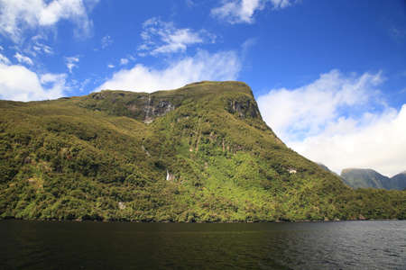 Doubtful Sound in Fiordland, in the far south west of New Zealandの写真素材