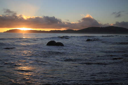 Moeraki Boulders Koekohe Beach on the coast of Otago on the South Island of New Zealandの写真素材