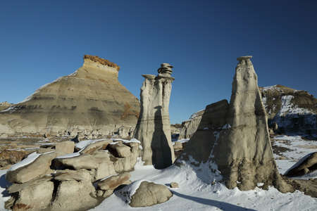 Bisti badlands, De-na-zin wilderness area, New Mexicoの写真素材