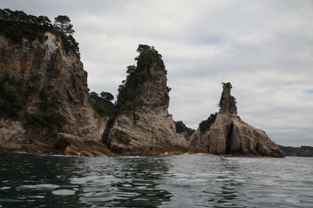 Famous Cathedral Cove area in Coromandel in New Zealandの写真素材