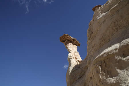 White Hoodoo-Toadstool Hoodoo- Rimrocks, Grand Staircase Escalante National Monument, GSENM, Utah USAの写真素材