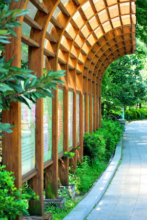 Beautiful park trails in Taipei Botanical Garden の写真素材