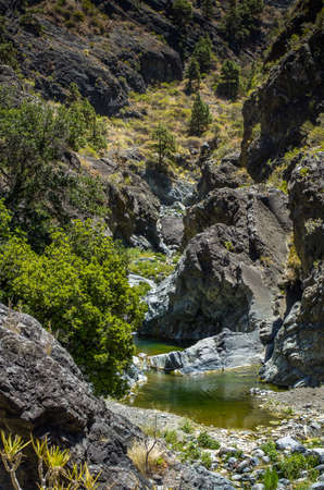 Canyon of fear, Barranco de las Angustias, on La Palma, Canary islands, Spainの写真素材
