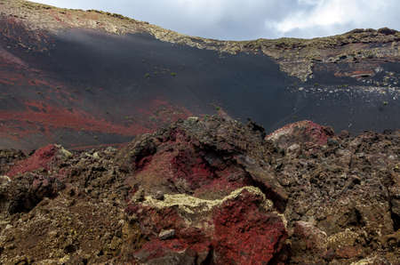Red rocks in the Caldera Colorado, Lanzarote, Canary islands, Spainの写真素材