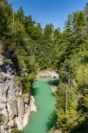 Lech canyon near Fussen, Bavaria, Germanyの写真素材