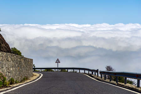 Road into the clouds, Gran Canariaの写真素材