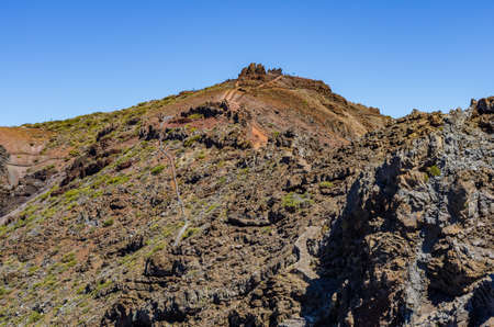 View over the pathways on Roque de los Muchachosの写真素材
