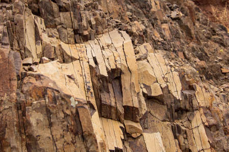 Geological pattern on a mountain slope on Madeiraの写真素材