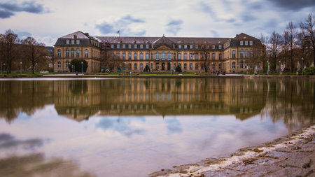 Neues Schloss Stuttgart, baroque palace and former royal residence, now used by the state government.の写真素材