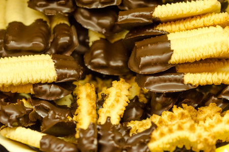 Set of tasty sweet homemade Christmas cookies, xmas candyの写真素材