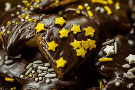 Set of tasty sweet homemade Christmas cookies, xmas candyの写真素材
