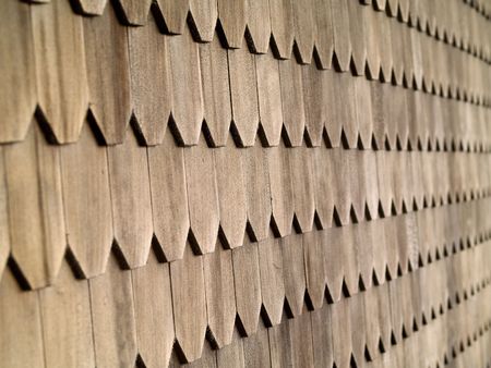 Wood Tile Wall on the Outside of a House