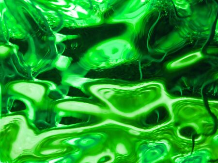 Abstract of a Green-tone Glass Block Windowの写真素材