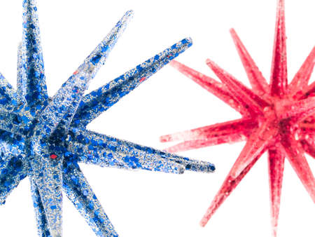 Blue and Red Christmas Tree Star Ornaments