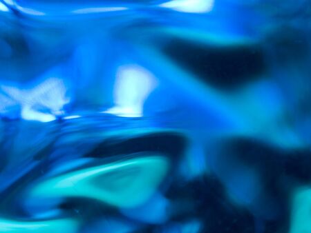 Abstract of a Blue-tone Glass Block Windowの写真素材