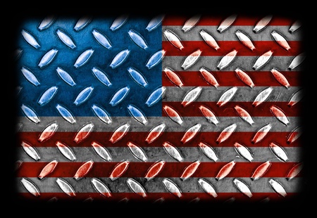 American Flag On a Diamond Metal Textureの写真素材