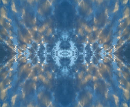 Abstract Cloudy Sky in a Tie Dye Patternの写真素材