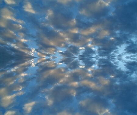 Abstract Cloudy Sky in a Tie Dye Patternの写真素材