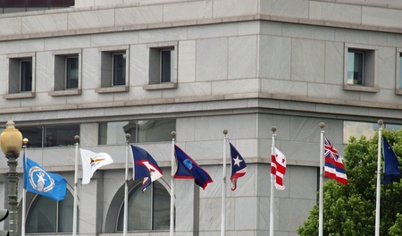 State Flags of the US at Union Station in Washington DCの写真素材
