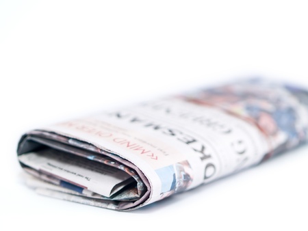 Newspaper Folded and Isolated on White