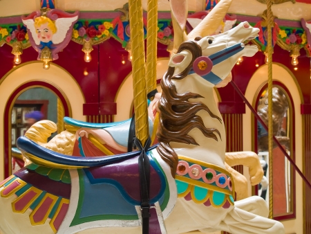 Indoor Carousel at the Seaside Mall in Oregonの写真素材